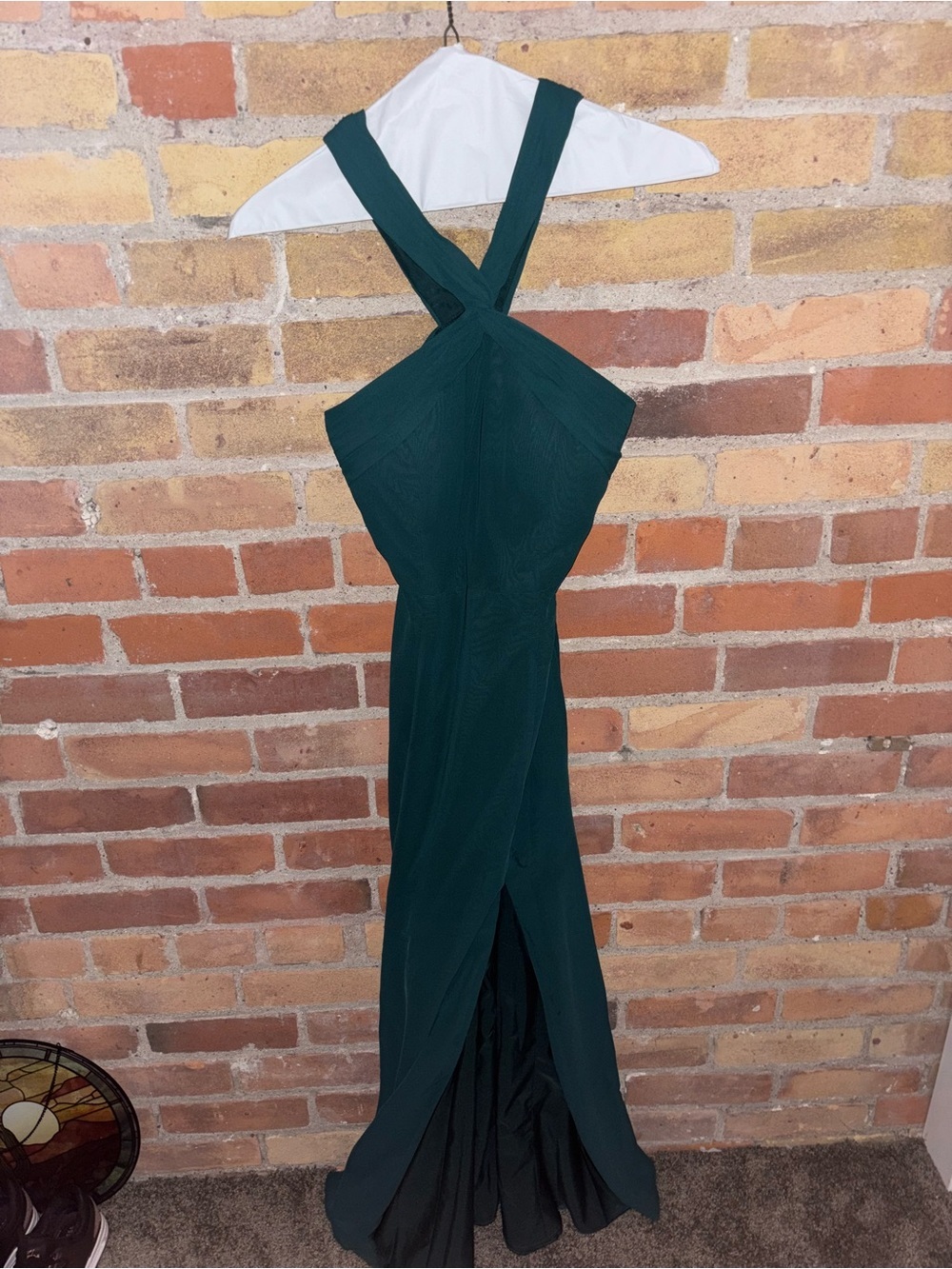 Azazie Rue Emerald A-Line Halter Chiffon Evening Gown Homecoming Formal Dress - Picture 5 of 10